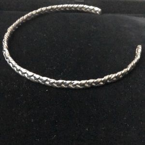 Jennifer Fisher silver braided collar necklace.